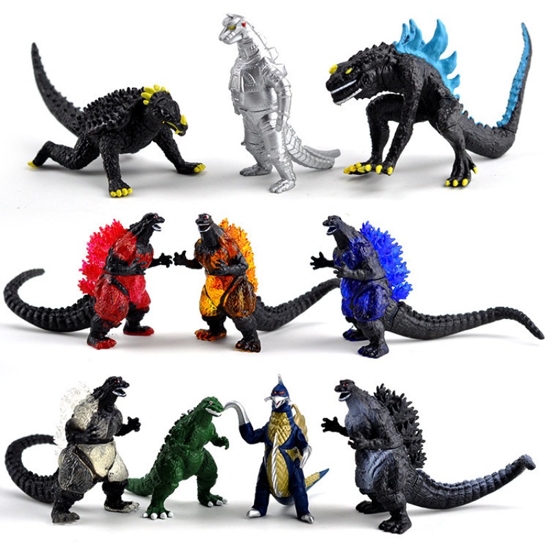 Model Kit Bandai - Set de 10 Figuras de Godzilla,