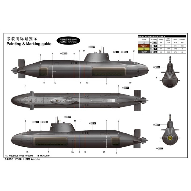 TRUMPETER Escala 1/350 HMS Ast - Model Kit U Boat reseña y precio